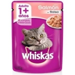 POUCH WHISKAS 1+ SALMON EN SALSA 85GR - Imagen 1